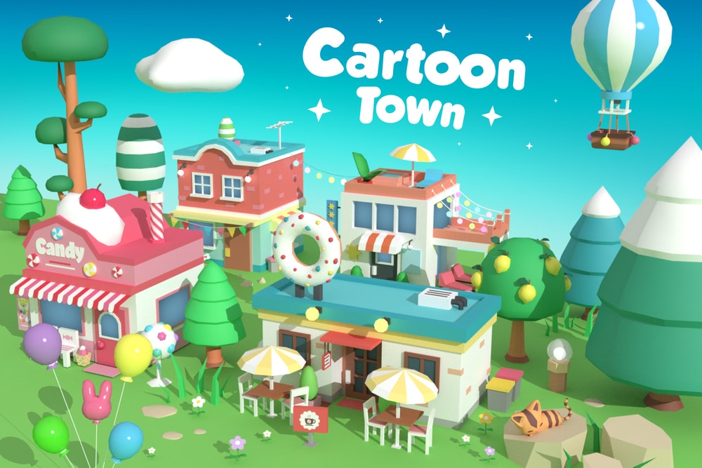Low Poly cartoon town house