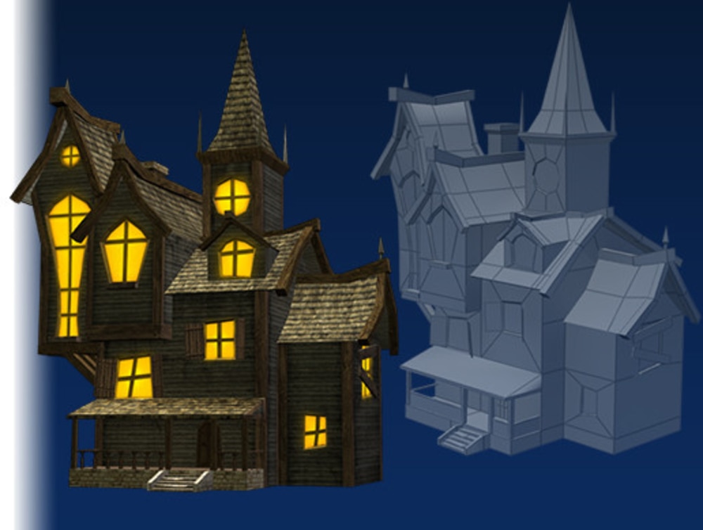 Low Poly haunted mansion